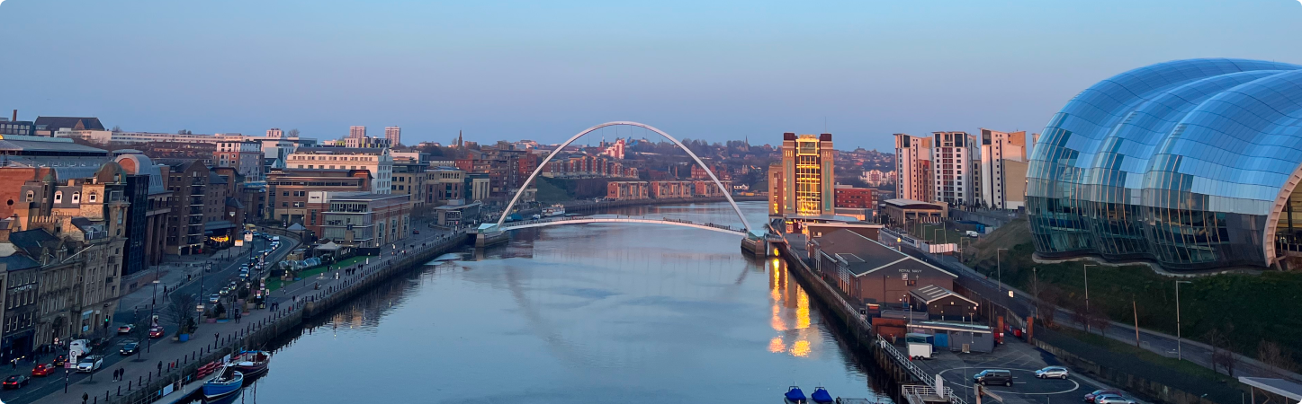 The River Tyne, showing the Millenium bridge on a sunny afternoon