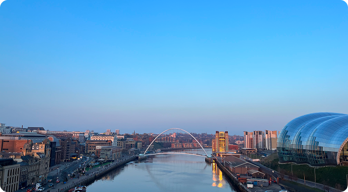 The River Tyne, showing the Millenium bridge on a sunny afternoon