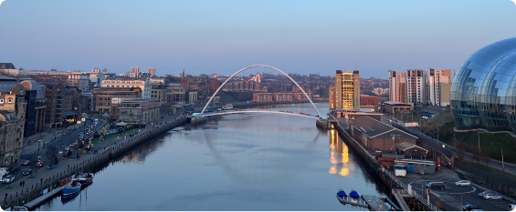 The River Tyne, showing the Millenium bridge on a sunny afternoon